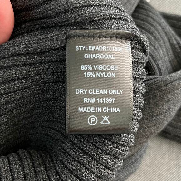 ASTR Charcoal Gray Cold Shoulder Mock Neck Bodycon Midi Sweater Dress Medium NWT - Picture 12 of 14